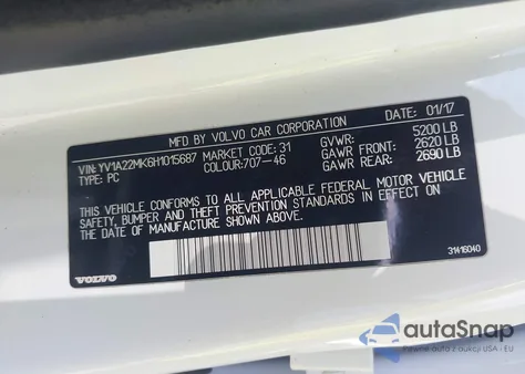 2017 Volvo S90 T6 Momentum from USA, damaged, VIN YV1A22MK6H1015687